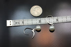 14k white gold 1 inch drop dangle 7.5mm round white cultured pearl earrings NEW