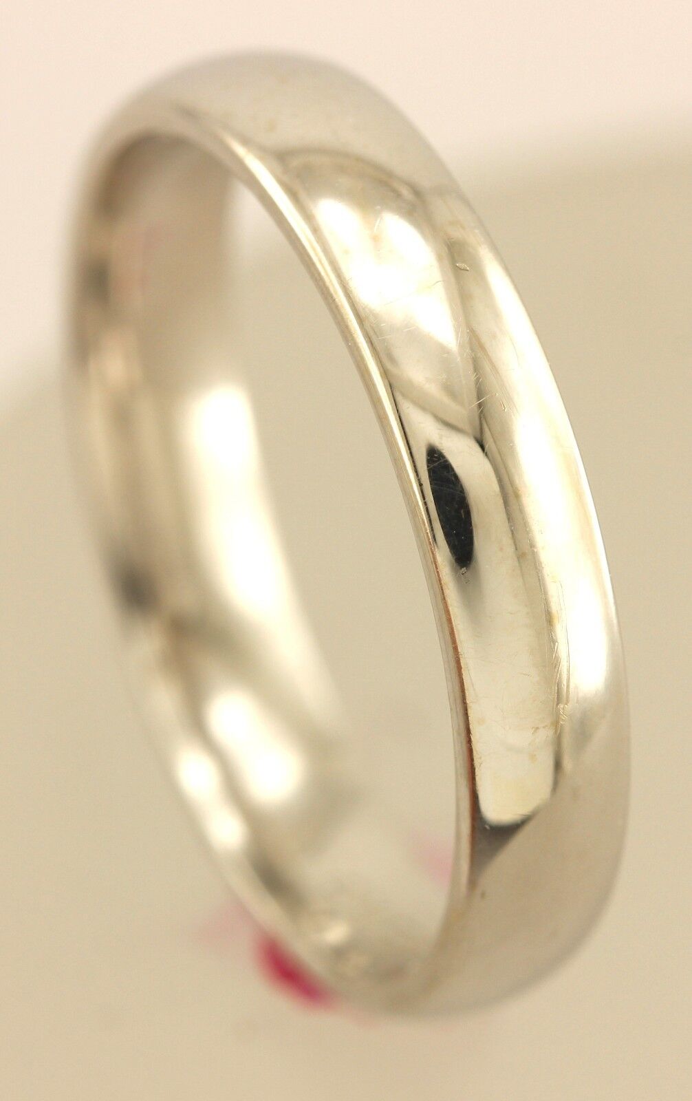New 14k white gold Men's 4mm wedding band size 9 ring high polish low dome 4.17g