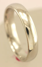 New 14k white gold Men's 4mm wedding band size 9 ring high polish low dome 4.17g