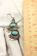 925 sterling silver turquoise hook earrings drop dangle 2.75 inch 5.8g vintage