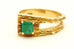 18k yellow gold 0.40ct square natural green emerald ring band size 6.5 6.31g