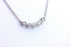 14k white gold 0.29ctw 5 round diamond pendant necklace chain 18 inch 2.4g new