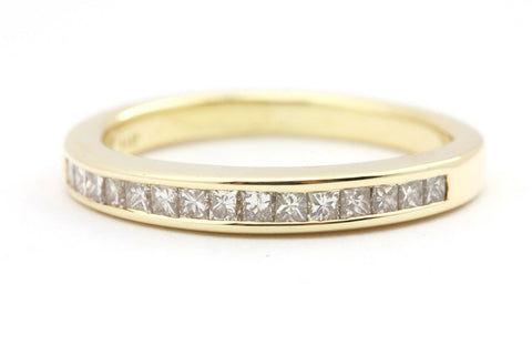 14k yellow gold 0.60ctw princess diamond band size 4.5 ring 2.37g estate
