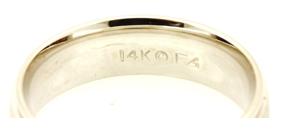 14k white gold 6.5mm wedding band size 9.5 comfort fit ring satin 7.71g NEW