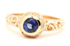 14k rose gold 0.82ct blue sapphire 0.18ctw diamond ring band size 9.75 7.17g new