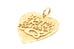 14k yellow gold Happy Anniversary heart love pendant 1.25 inch 3.72g vintage