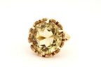 10k yellow gold 30s 40s 50s vintage lemon quartz ring 15ct size 6 estate 9g