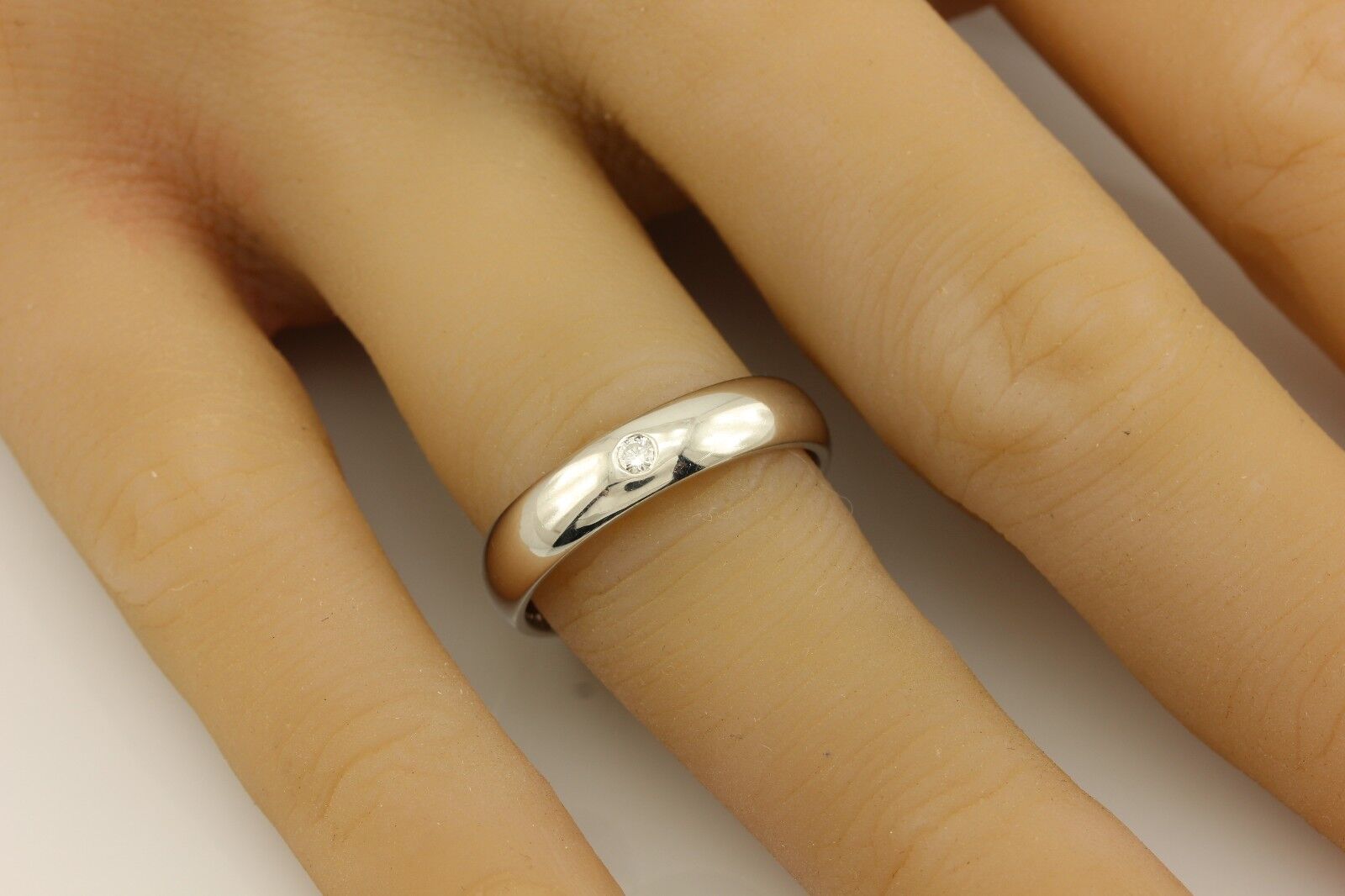 14k white gold round diamond size 9.25 man's 5mm wedding band ring 6.93 g NEW