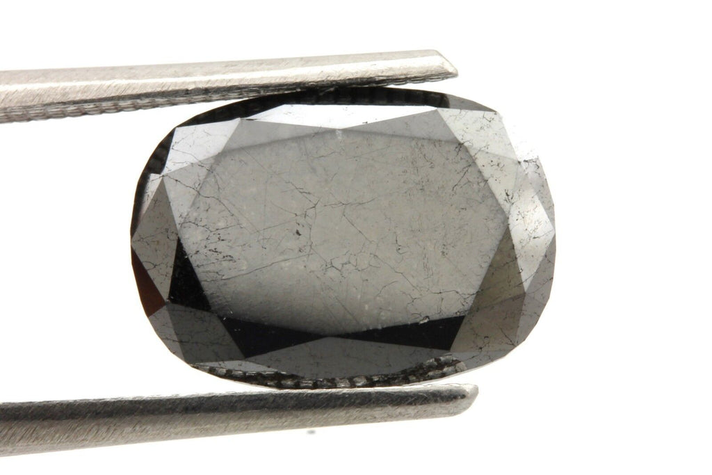 Loose black diamond treated rectangular cushion mix 3.91ct 11.57 x 8.43 x 4.38mm