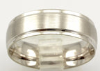 14k white gold 7mm Men's wedding band size 10 satin center polish edge ring NEW