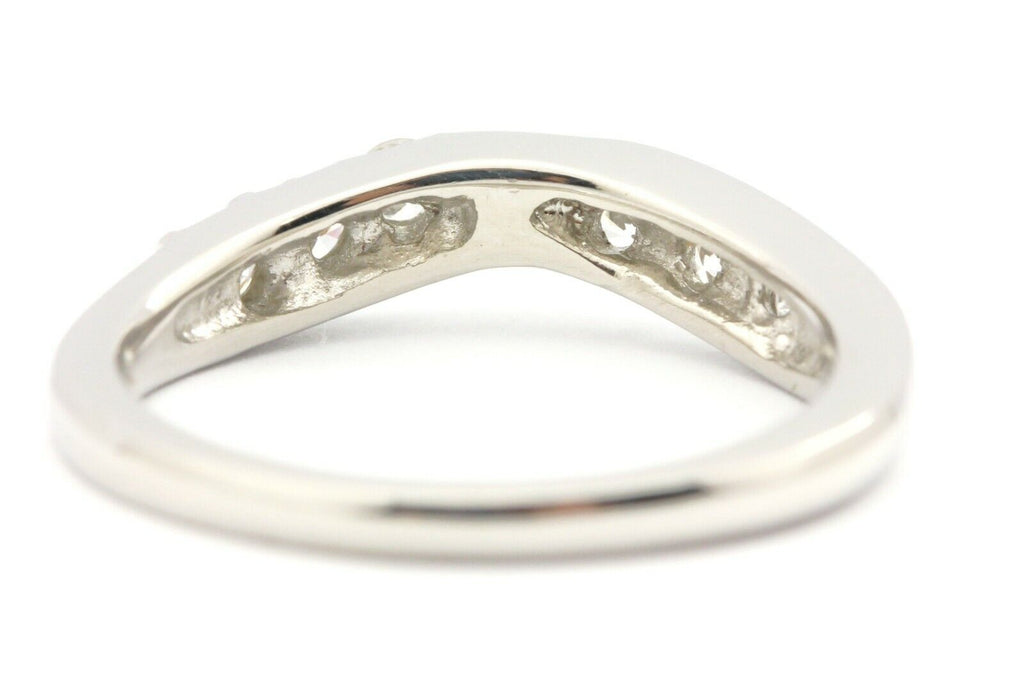 platinum 0.35ctw natural diamond twist wedding band size 6.25 3mm 5.43g new