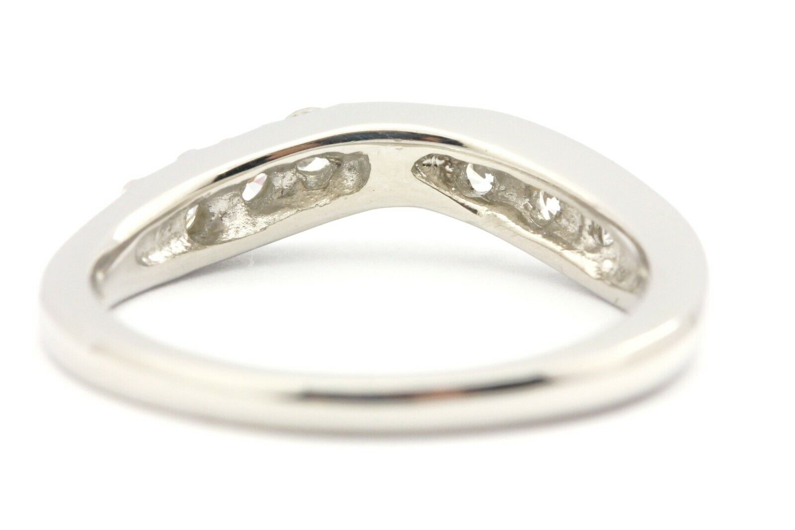 platinum 0.35ctw natural diamond twist wedding band size 6.25 3mm 5.43g new