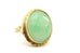 14k yellow gold oval green chalcedony vintage antique ring size 5.75 6.7g