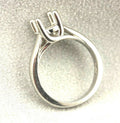Platinum 1ct 6.5mm round criss cross engagement ring solitaire setting sz 6.25