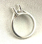 Platinum 1ct 6.5mm round criss cross engagement ring solitaire setting sz 6.25
