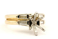 platinum 14k yellow gold wedding set 10x7mm pear shape semimiount size 6.5