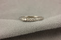 14k white gold .12ctw 6 round diamond 4 prong set wedding band ring sz 6.25 NEW