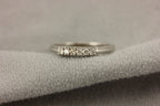 14k white gold .12ctw 6 round diamond 4 prong set wedding band ring sz 6.25 NEW