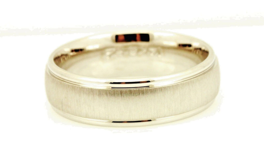 14k white gold 6.5mm wedding band size 9.5 comfort fit ring satin 7.71g NEW