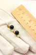 14k yellow gold 8mm black onyx white pearl stud earrings 2.2g estate vintage