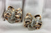 Estate Platinum 10k Rose gold .86ctw diamond butterfly clip on earrings vintage