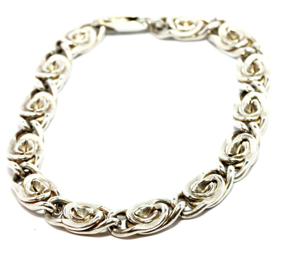 925 sterling silver 8 inch 8mm florentine rosette chain bracelet lobster 23.81g