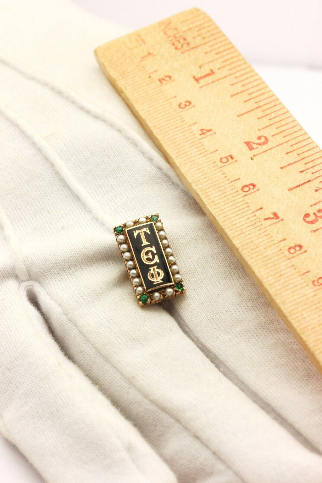 10k yellow gold college pin Tau Epsilon Phi fraternity brooch 0.75 inch 5.06g