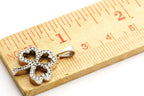 14k white gold 0.30ctw round brilliant diamond shamrock clover pendant 2.7g new