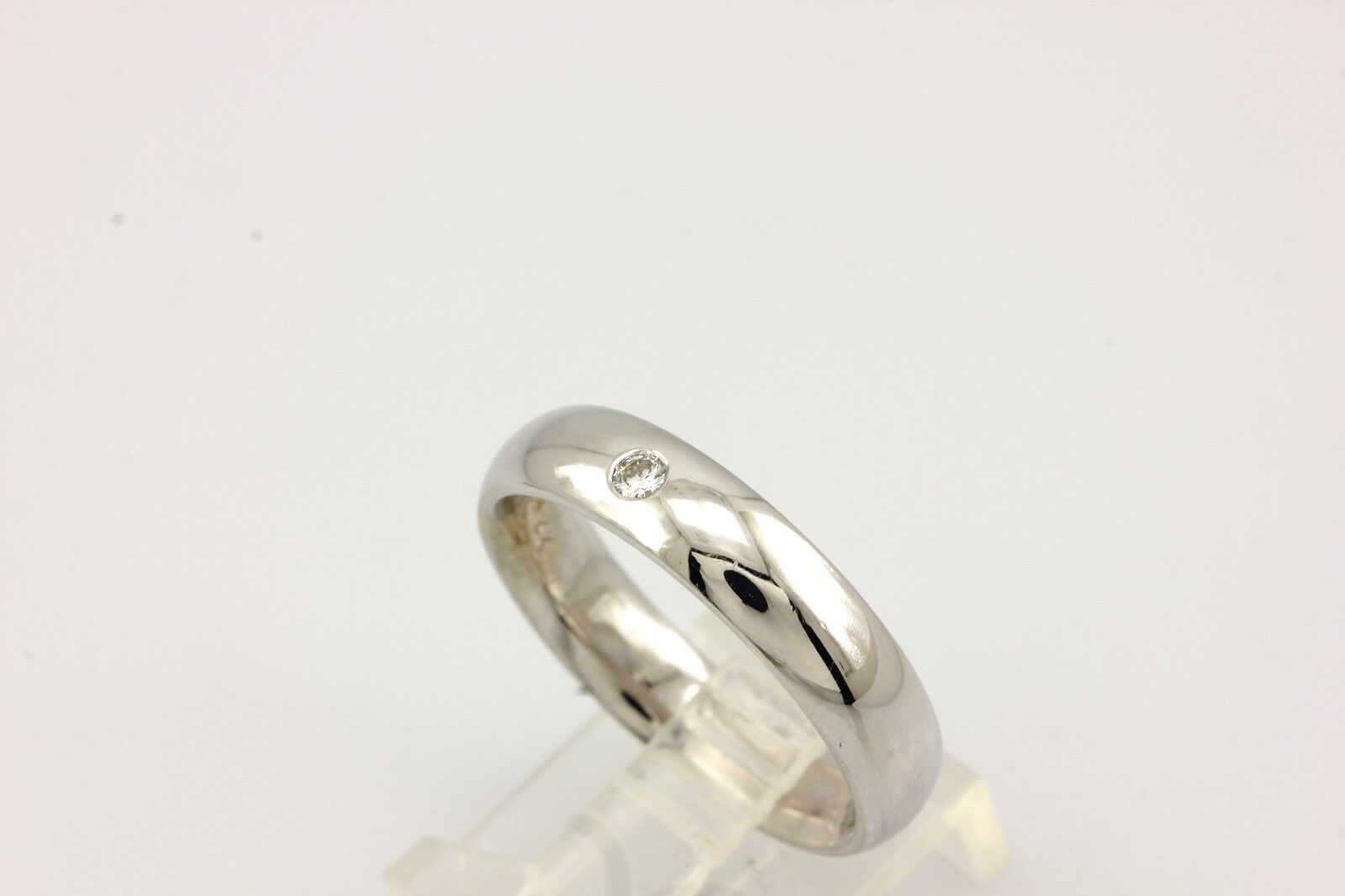 14k white gold round diamond size 9.25 man's 5mm wedding band ring 6.93 g NEW