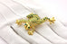 Monet costume fashion green rhinestone frog pin brooch 2.5 inch 15.2g estate vin