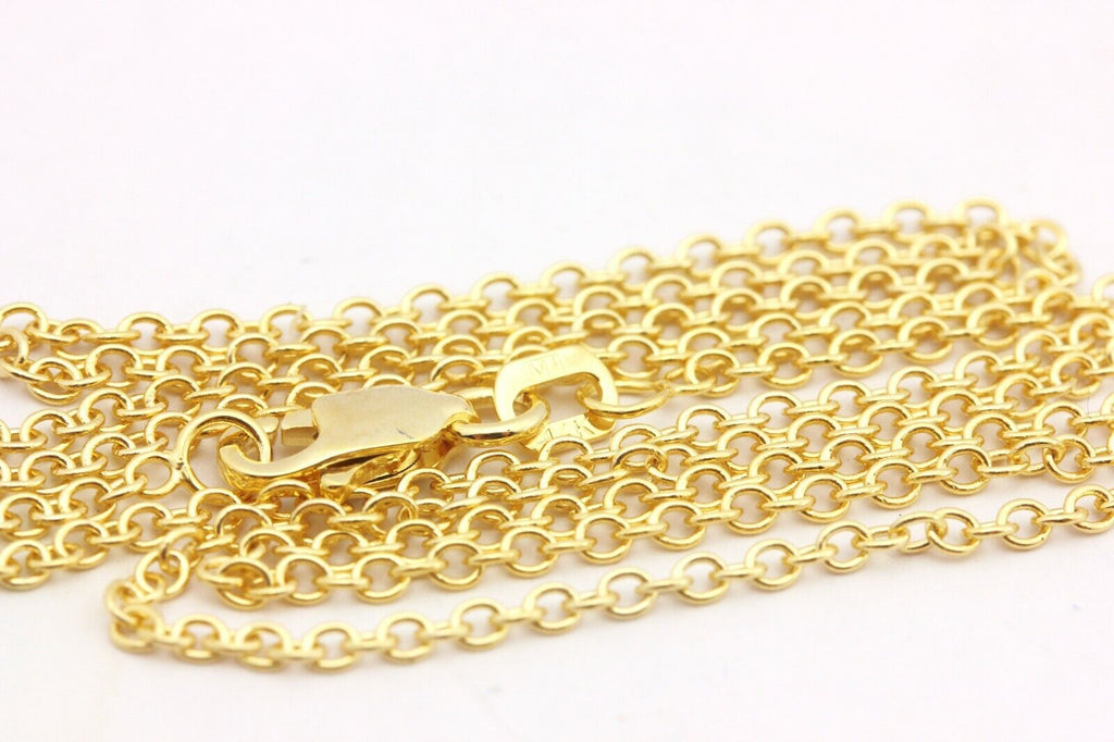 14k yellow gold rolo cable chain necklace lobster 16 inch 1.3mm 2.34g new
