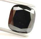 12.90 carat black treated diamond cushion cut 13.58 x 12.71 x 7.22 mm NEW