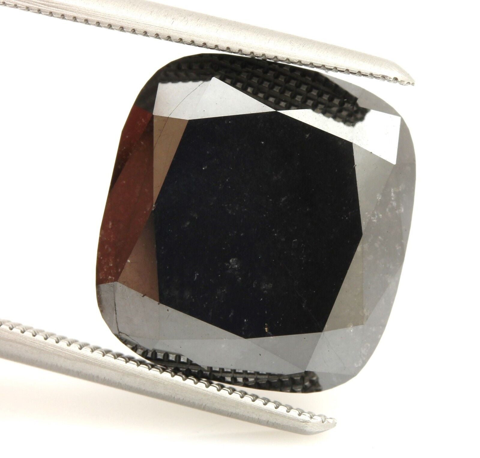 12.90 carat black treated diamond cushion cut 13.58 x 12.71 x 7.22 mm NEW