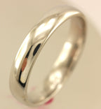 New 14k white gold Men's 4mm wedding band size 9 ring high polish low dome 4.17g