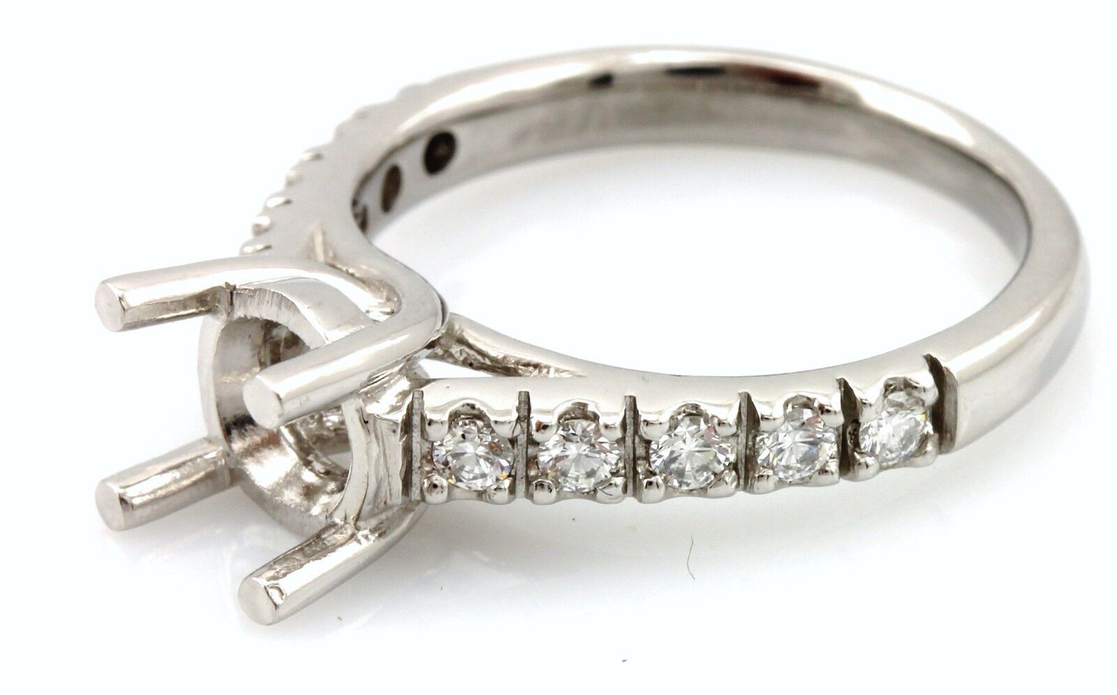 Platinum diamond cathedral engagement ring semi mount criss cross 1ct center NEW