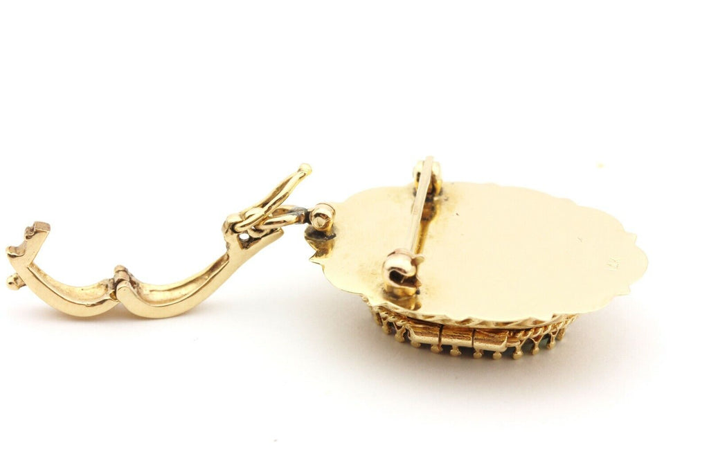 14k yellow gold Moses 10 Commandments locket slide pendant 2 inch 9.30g vintage