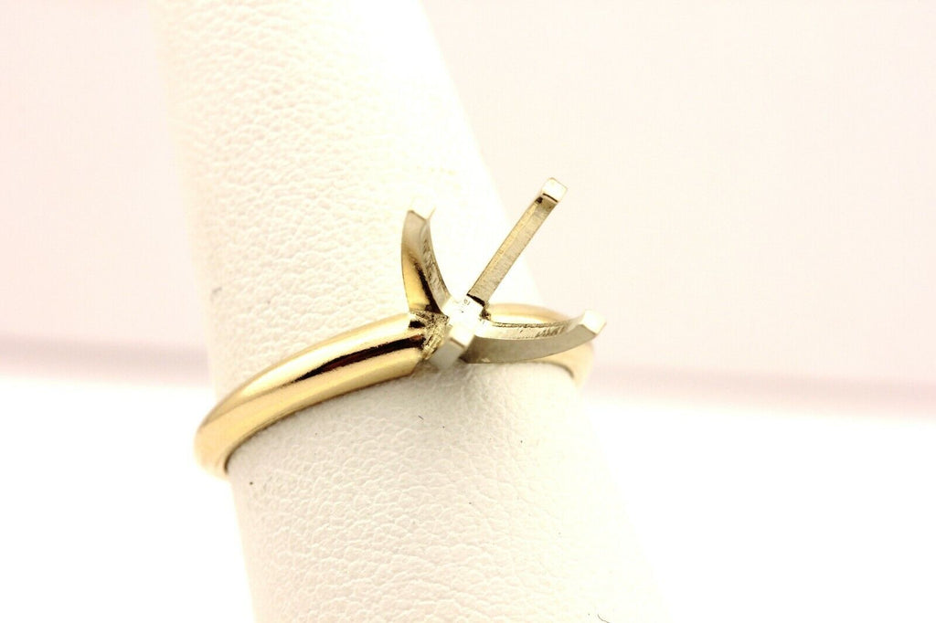 14k yellow gold 2ct round solitaire engagement ring setting size 6.5 2.4g new