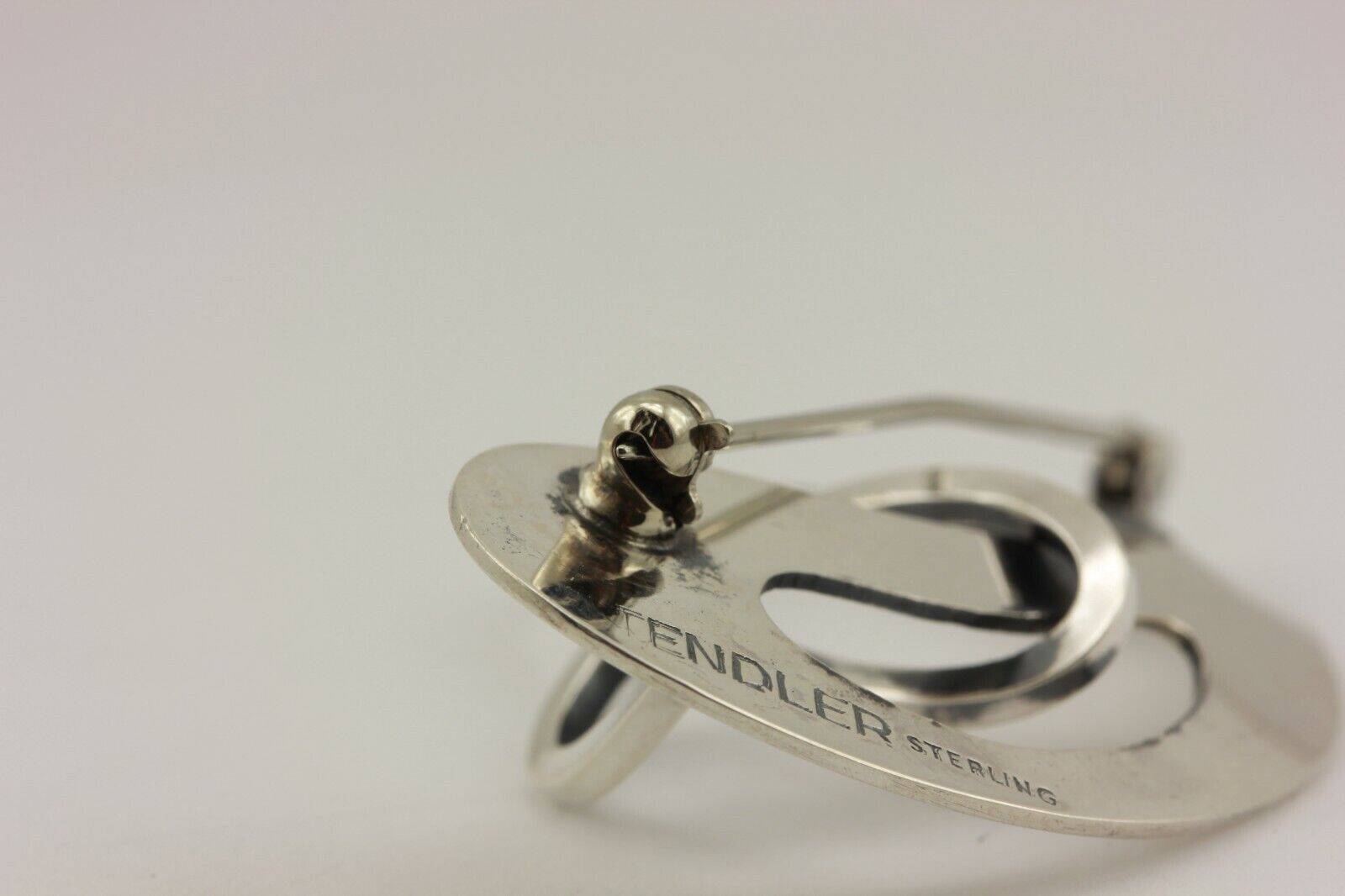 Bill Tendler sterling silver brooch pin estate vintage 7.8g 3 inch ca 1960