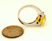 GIA fancy 1.59ct yellow radiant diamond  trapezoid 18kwg 3 stone engagement ring
