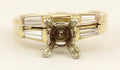 18k yellow gold wedding ring set 1ct square center diamond tapered baguettes set