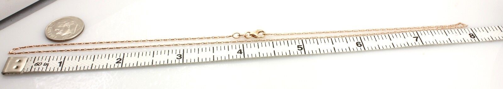 14k pink gold rose gold 16" 0.85mm RAZO chain necklace lobster clasp 2.18g 15654
