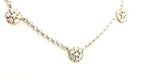 14k white gold 0.59ctw round brilliant diamond station flower chain necklace 3g