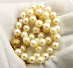 16" cultured pearl necklace 7-7.5mm round magnet clasp 925 sterling silver New