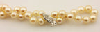 16" cultured pearl necklace 7-7.5mm round cream 14k white gold heart clasp NEW
