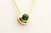 14k yellow gold pendant necklace green Tsavorite 18 inch rolo chain lobster 3.1g
