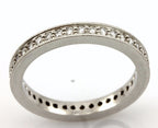 Platinum 0.37ctw round diamond eternity wedding band milgrain ring size 5.75 NEW