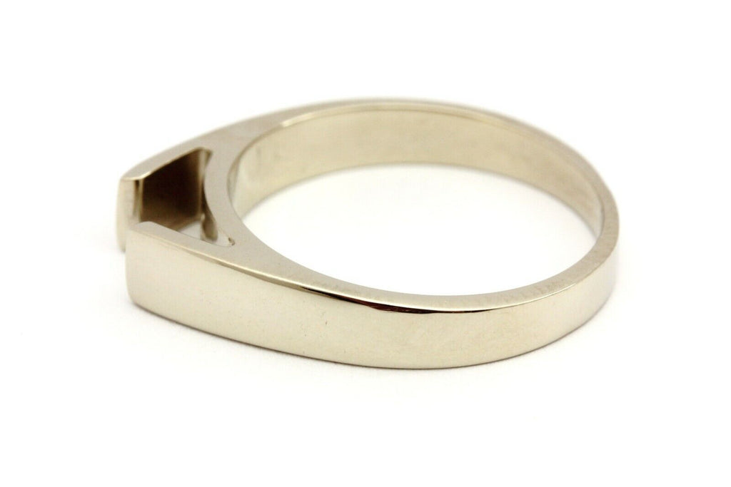 14k white gold 4mm flat cathedral engagement ring setting no head size 6.5 3.62g