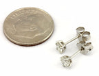 14k white gold 0.35ctw round brilliant diamond solitaire stud earrings NEW 0.57g