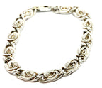 925 sterling silver 8 inch 8mm florentine rosette chain bracelet lobster 23.81g