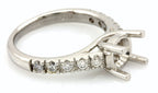 Platinum diamond cathedral engagement ring semi mount criss cross 1ct center NEW